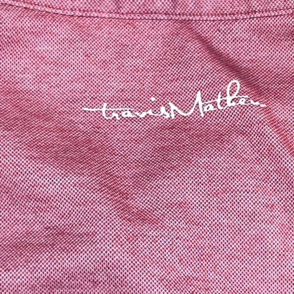 Travis Mathew Mens Collared Short Sleeve Golf Polo Shirt Heather Red Medium - Picture 10 of 10